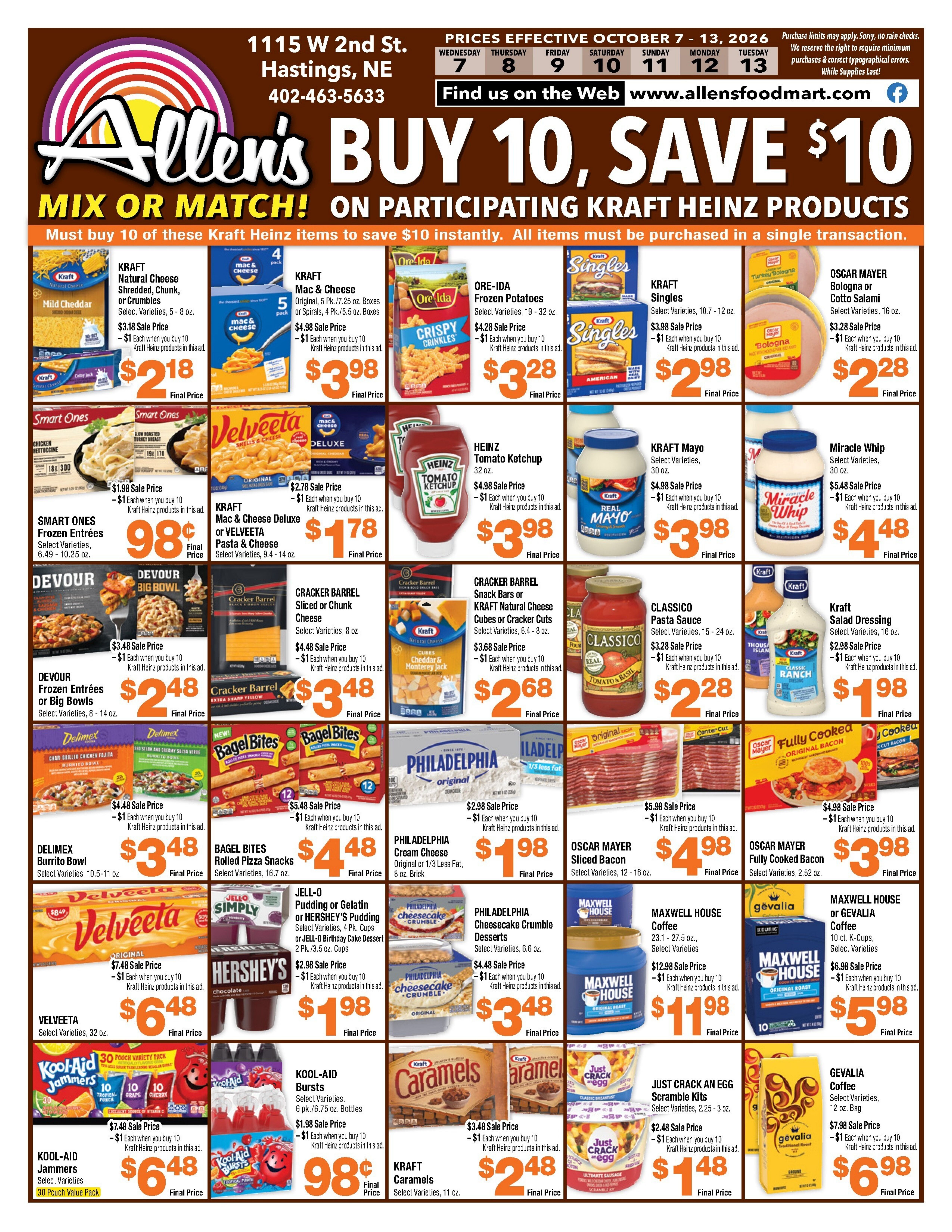 Allen's Food Mart Weekly Ad October 7 - 13, 2026