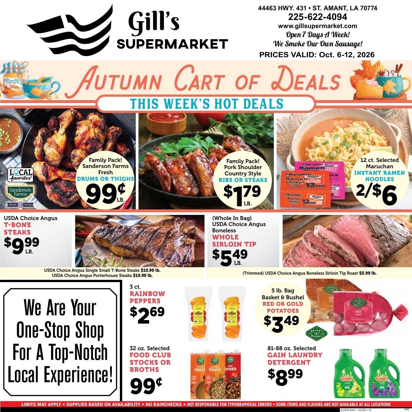 Gill's Supermarket Weekly Ad October 6 - 12, 2026