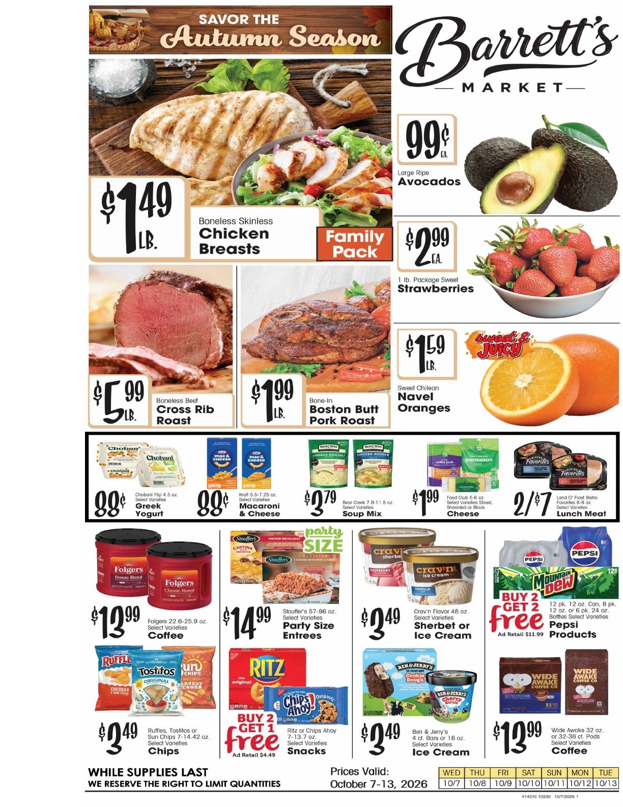 Barrett's Foodtown Weekly Ad October 7 - 13, 2026