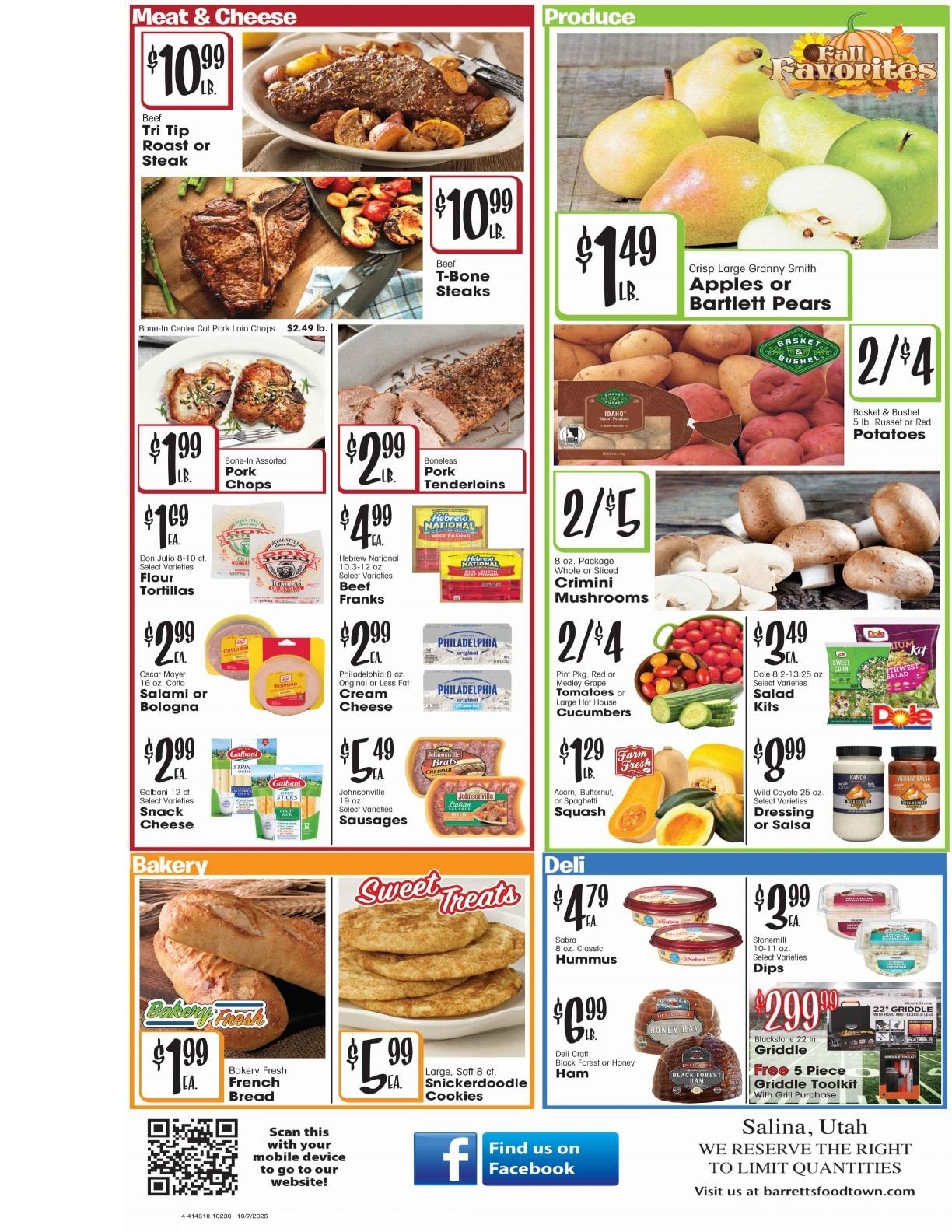 Barrett's Foodtown Weekly Ad October 7 - 13, 2026