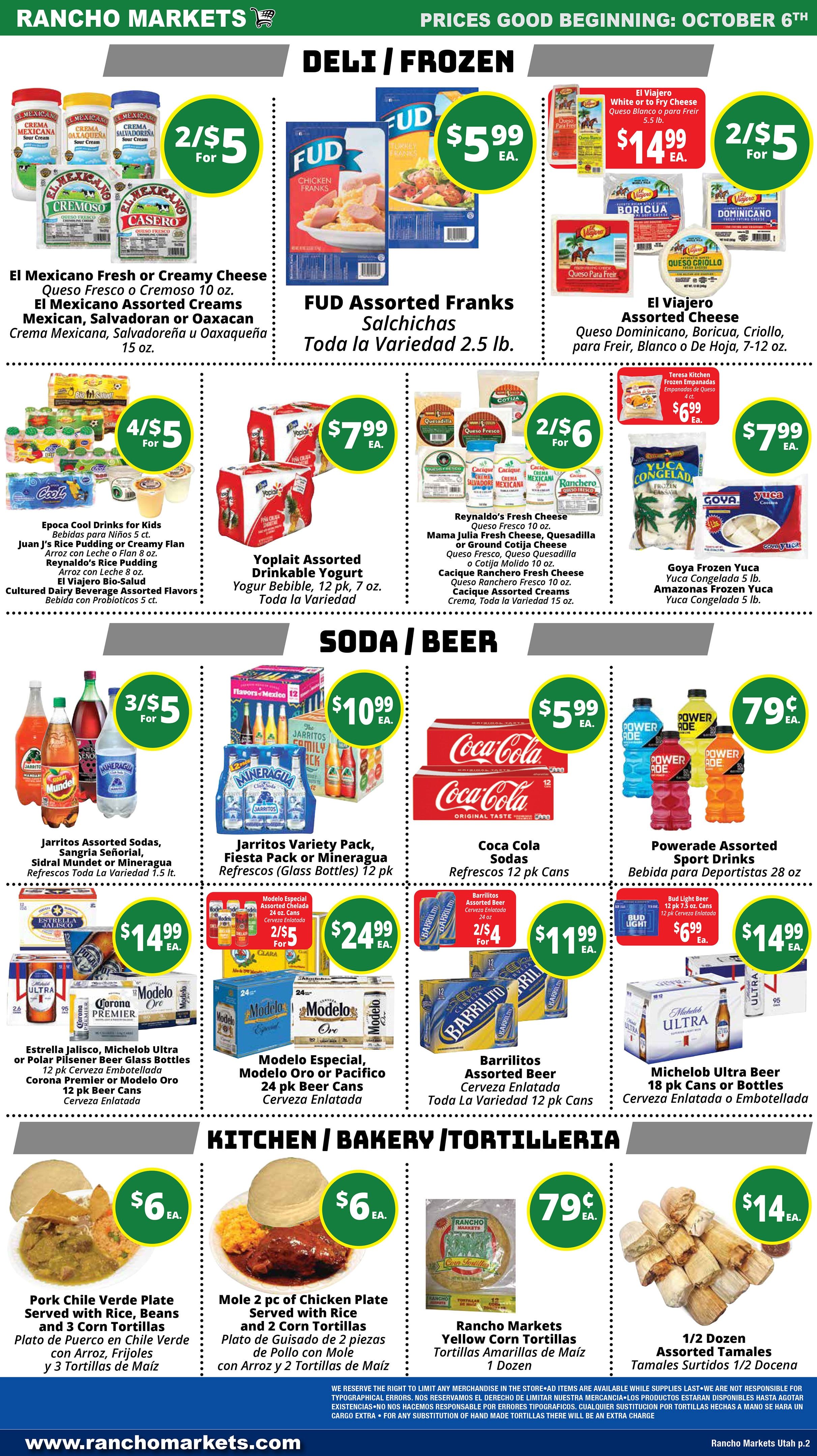 Rancho Markets Weekly Ad October 6 - 12, 2026