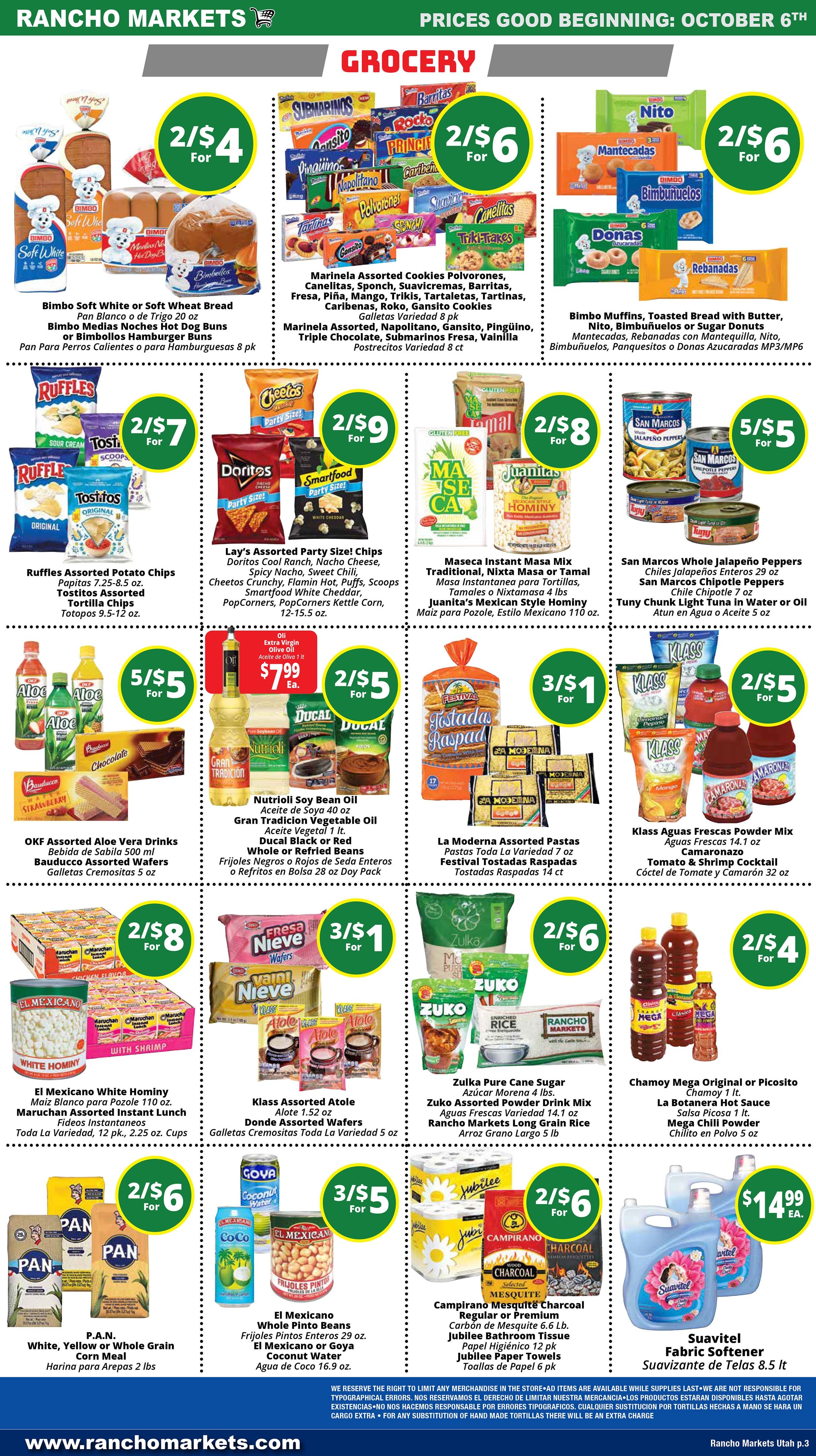 Rancho Markets Weekly Ad October 6 - 12, 2026