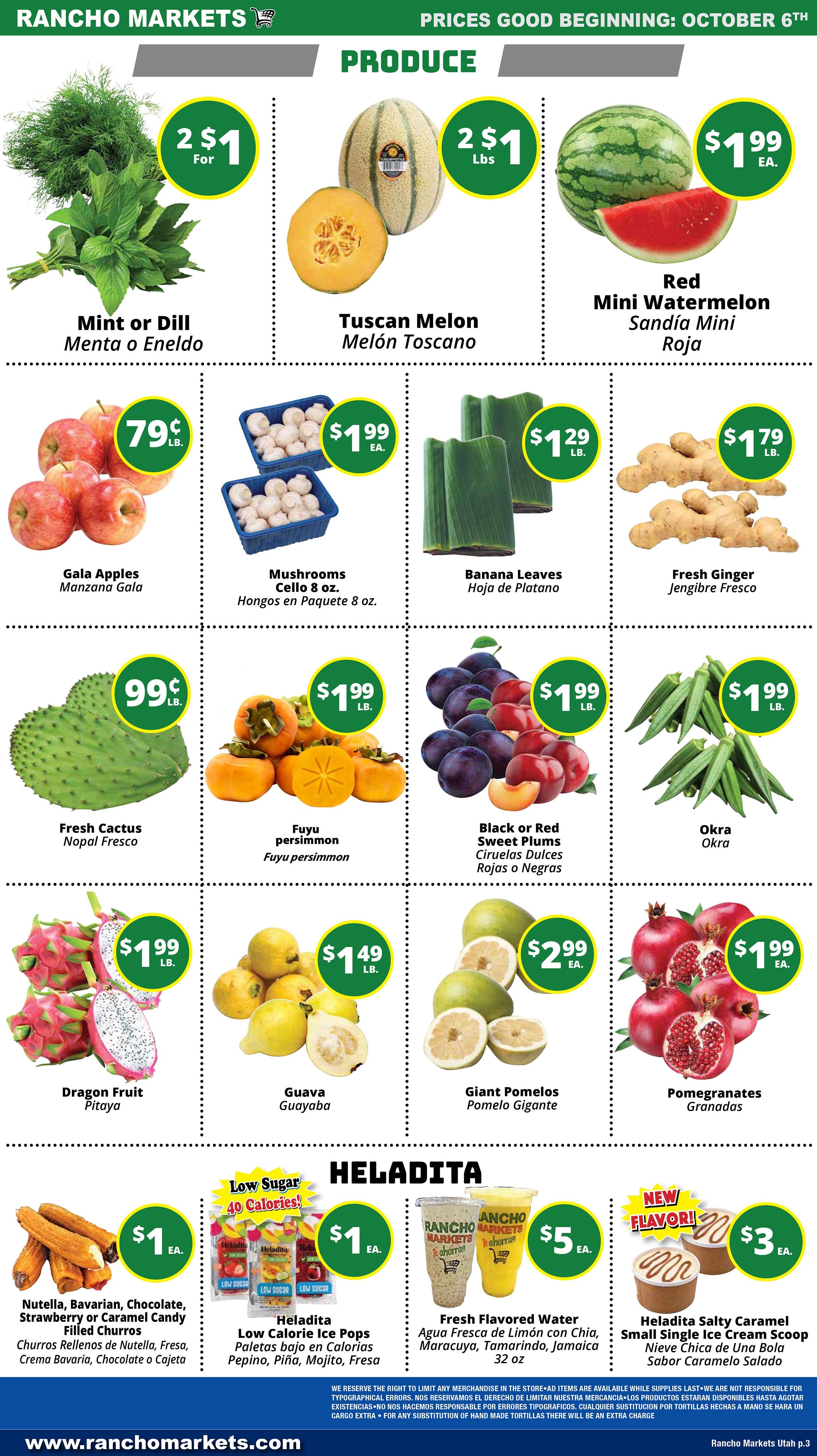 Rancho Markets Weekly Ad October 6 - 12, 2026