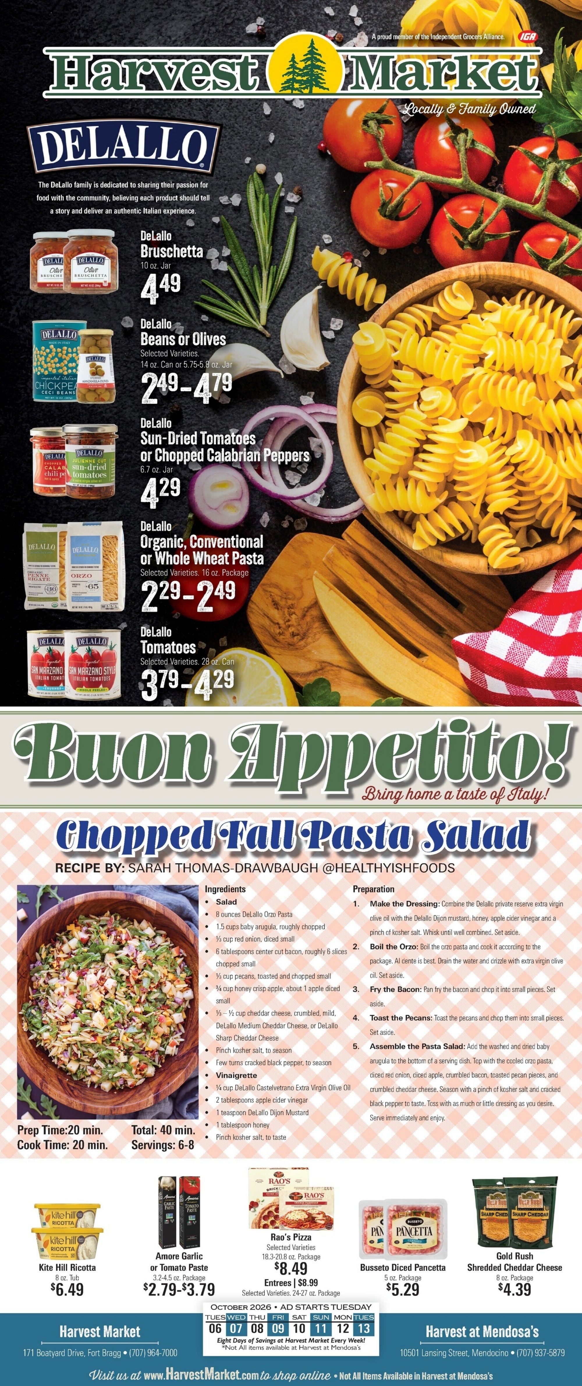 Harvest Market Fort Bragg Weekly Ad October 6 - 13, 2026