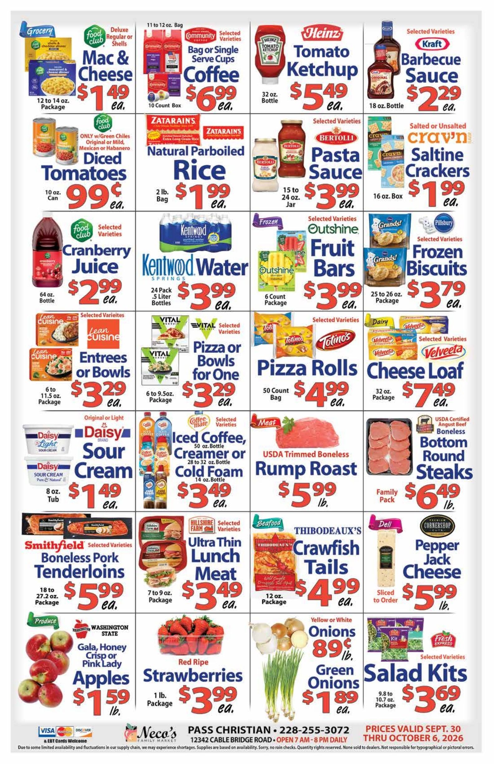 Neco's Family Market Weekly Ad September 30 - October 6, 2026