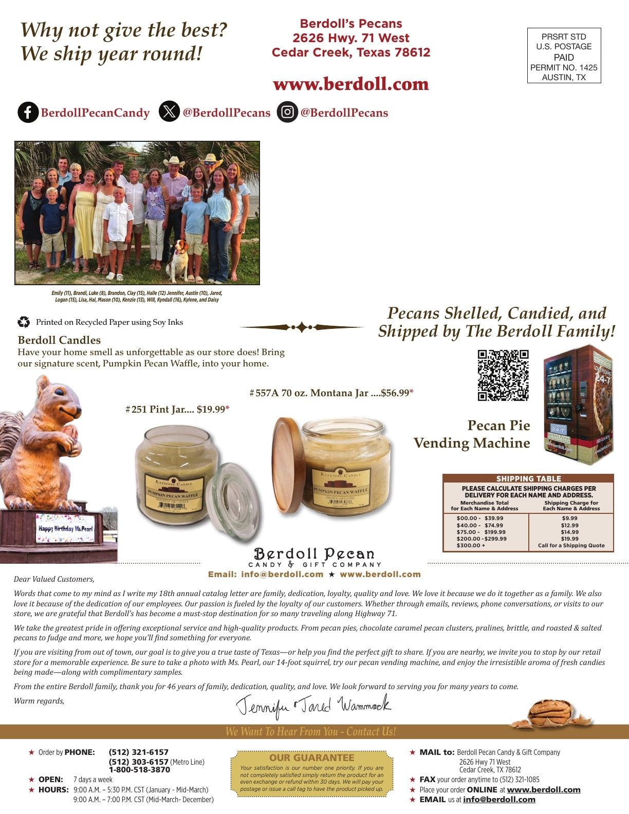 Berdoll Pecan Farm 2026-2027 Catalog Weekly Ad August 31, 2026 - December 31, 2027