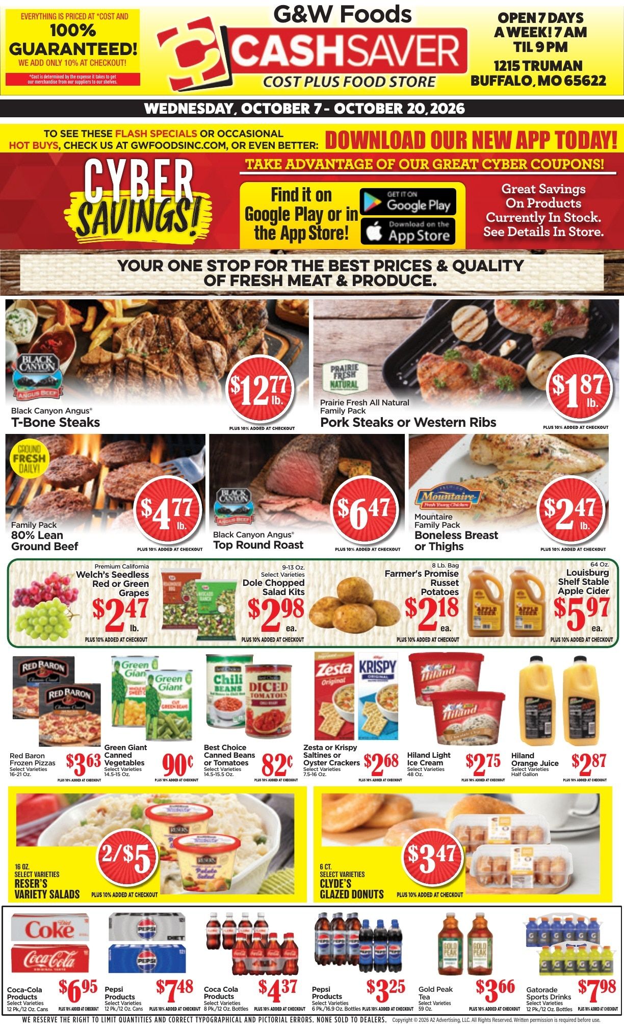 G&W Foods Cash Saver (Buffalo, MO) Weekly Ad October 7 - 20, 2026