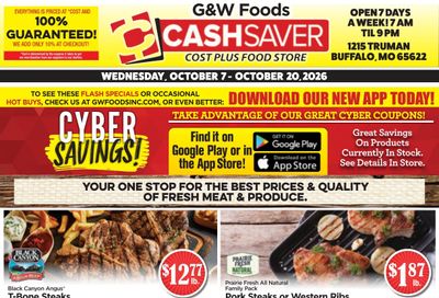 G&W Foods Cash Saver (Buffalo, MO) Weekly Ad October 7 - 20, 2026