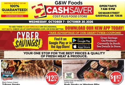 G&W Foods Cash Saver (Gassville, AR) Weekly Ad October 7 - 20, 2026