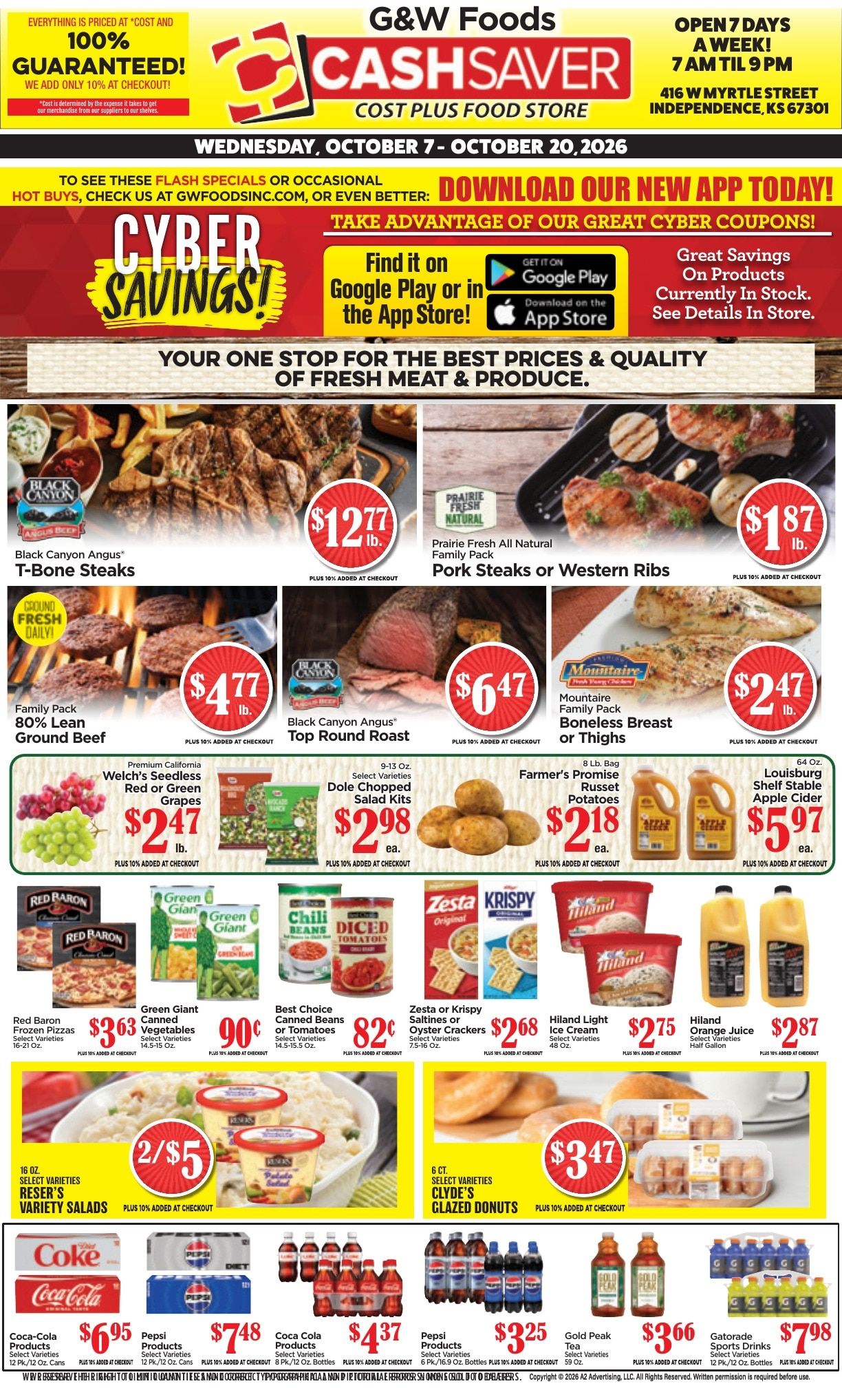 G&W Foods Cash Saver (Independence, KS) Weekly Ad October 7 - 20, 2026