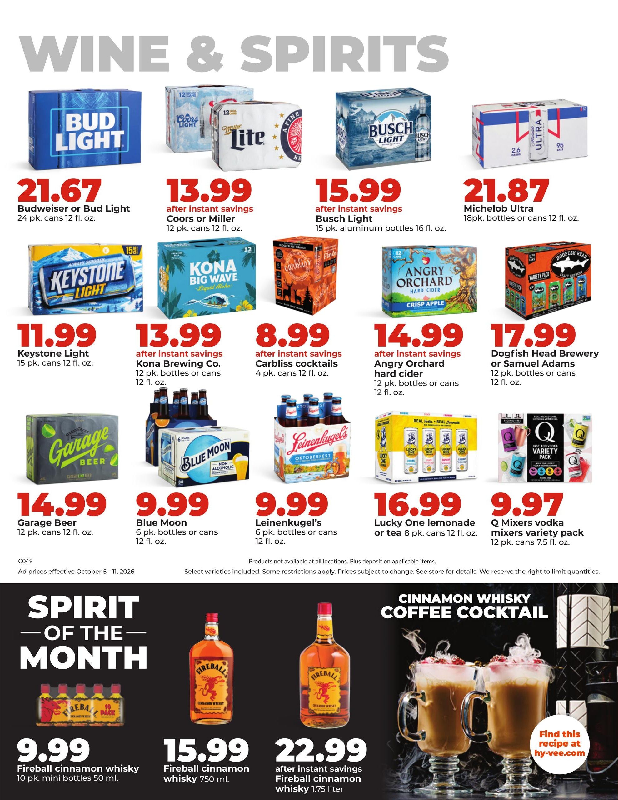 Hy-Vee (Cedar Falls Area, IA) Weekly Ad October 5 - 11, 2026