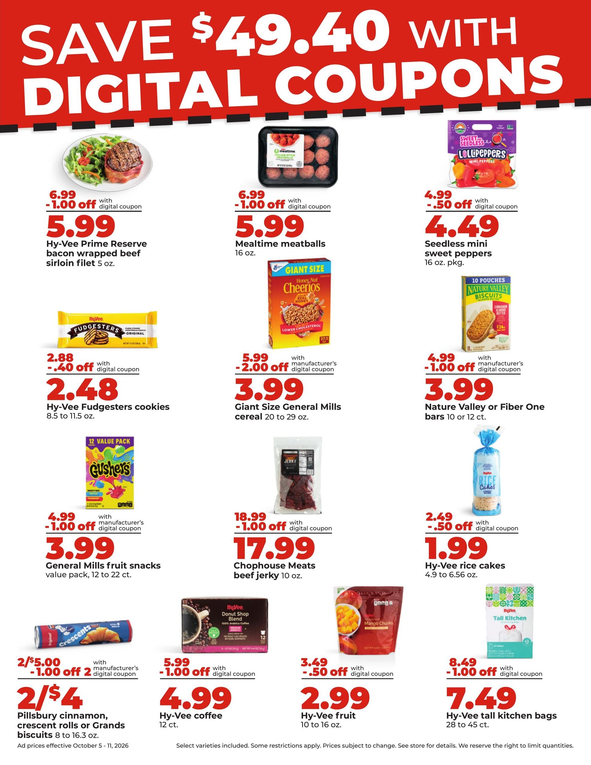 Hy-Vee (Cedar Falls Area, IA) Weekly Ad October 5 - 11, 2026