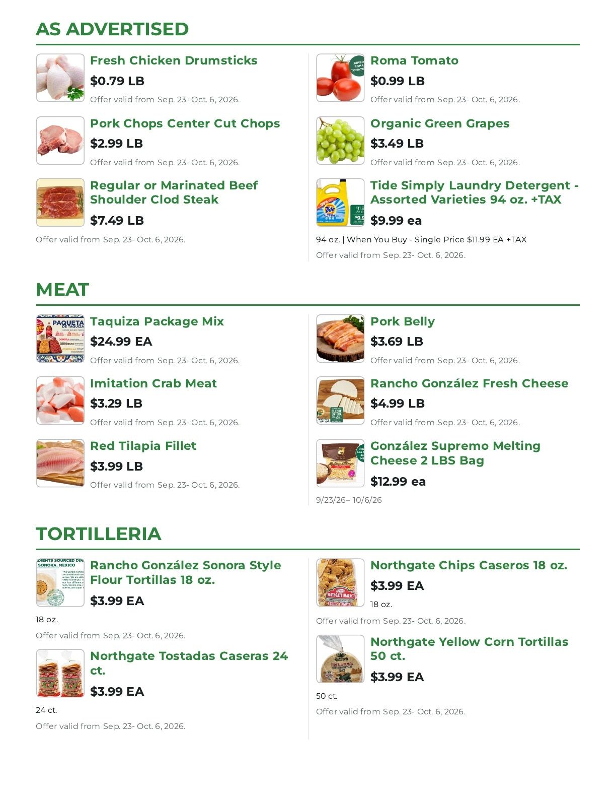 Northgate Market Weekly Ad September 23 - October 6, 2026