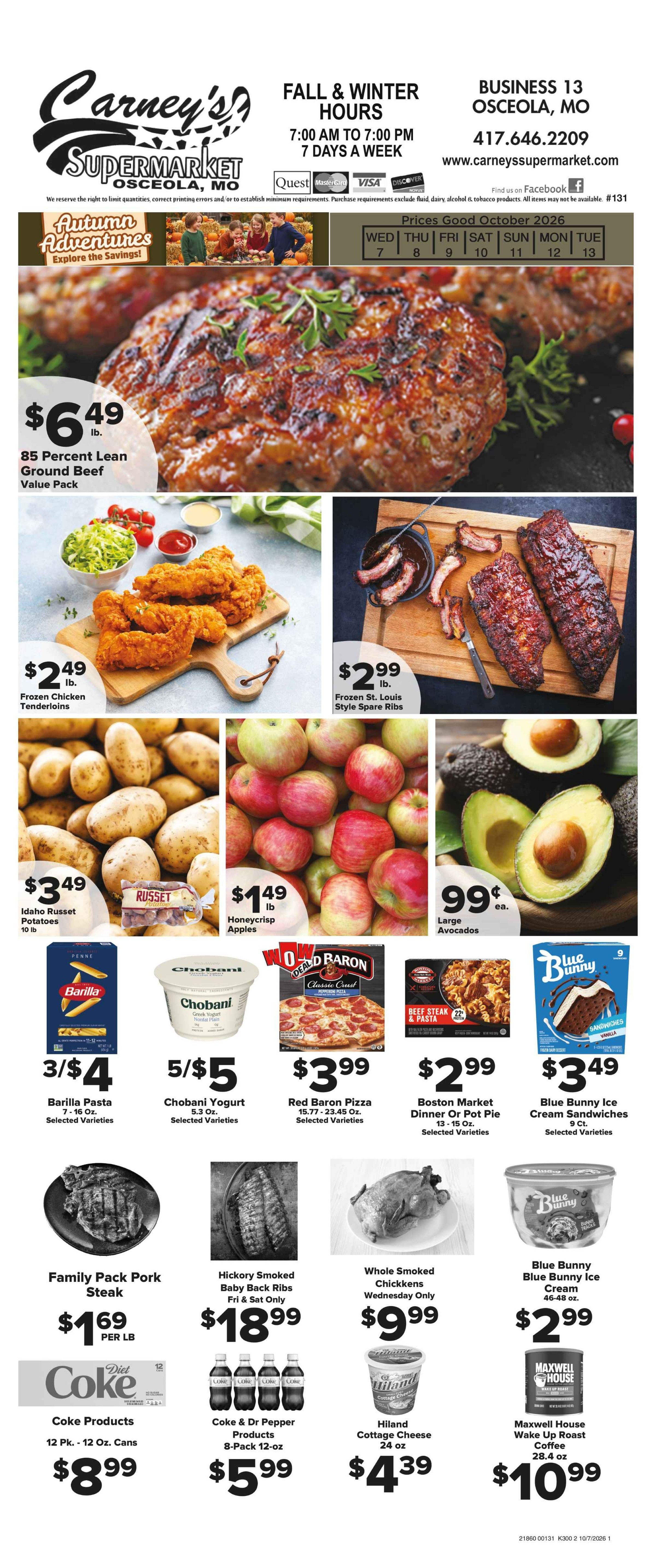 Carney's Supermarket Weekly Ad October 7 - 13, 2026