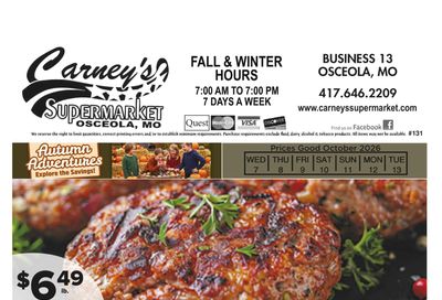 Carney's Supermarket Weekly Ad October 7 - 13, 2026