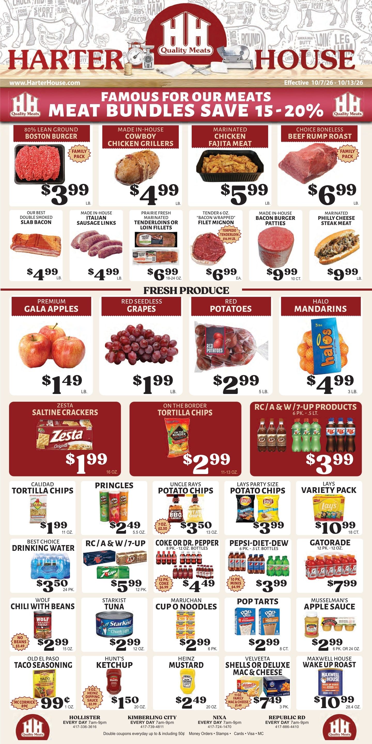 Harter House Weekly Ad October 7 - 13, 2026