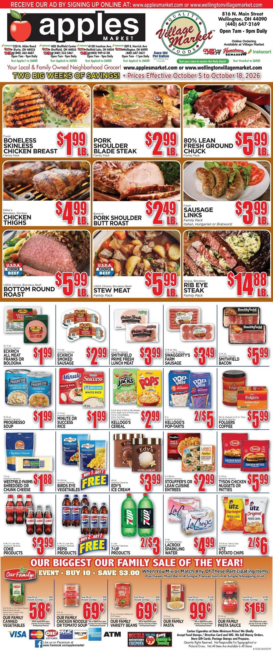 Apples Market (Cleveland-Norwalk Area, OH) Weekly Ad October 5 - 18, 2026
