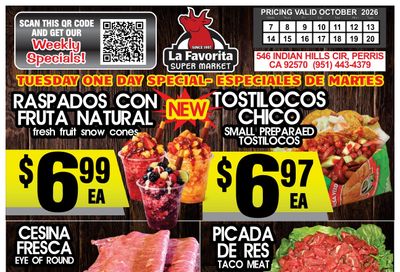 La Favorita Super Market Weekly Ad October 7 - 13, 2026