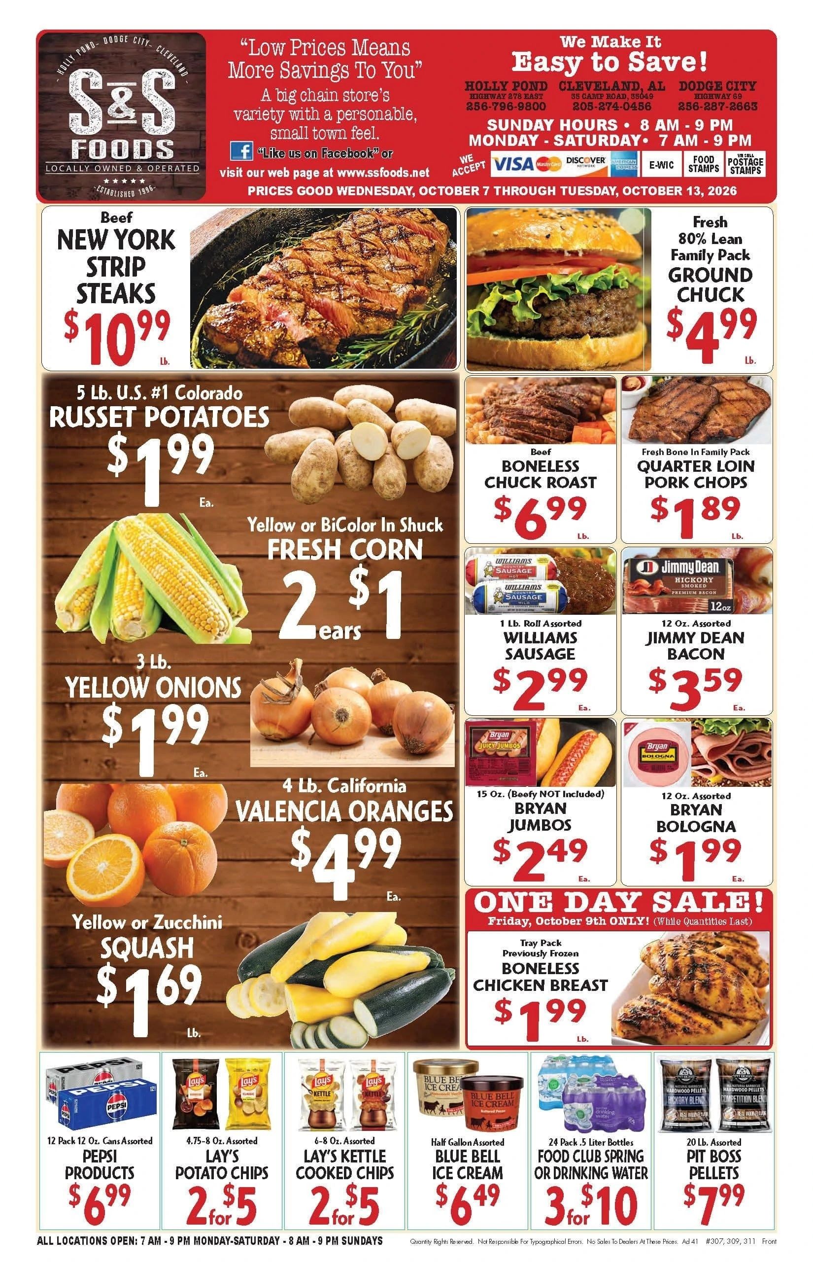 S&S Foods Alabama Weekly Ad October 7 - 13, 2026