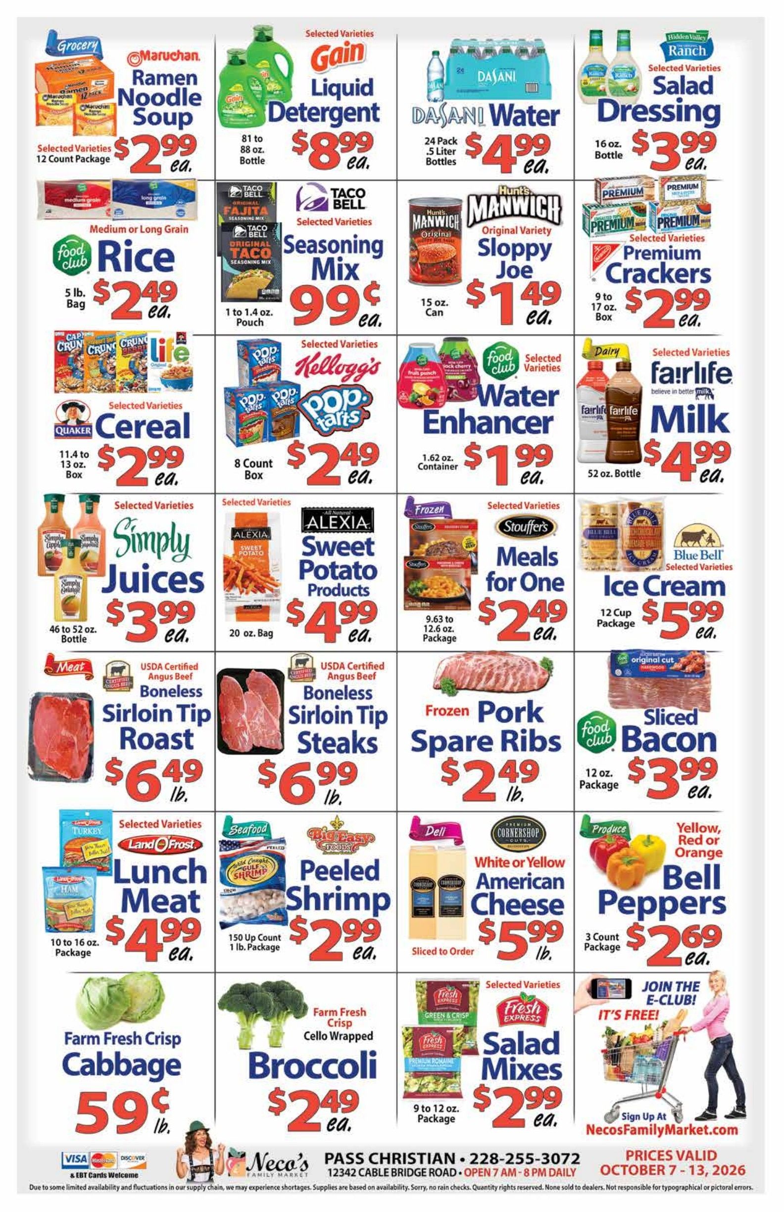 Neco's Family Market Weekly Ad October 7 - 13, 2026