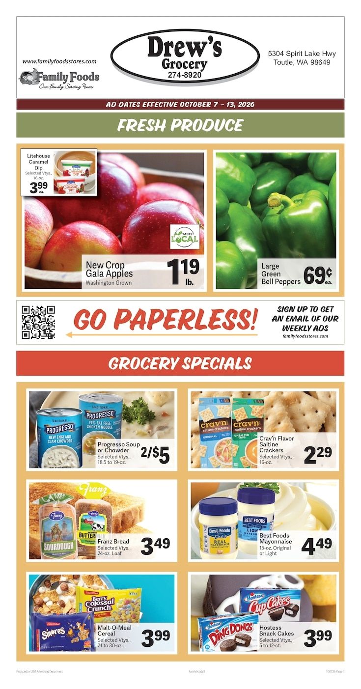 Drew's Grocery Weekly Ad October 7 - 13, 2026