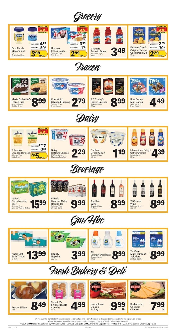 Hamilton's Marketplace Weekly Ad October 7 - 13, 2026