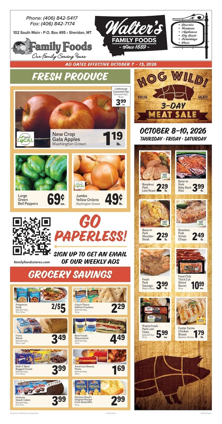 Walter's Family Foods Weekly Ad October 7 - 13, 2026