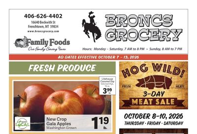 Bronc's Grocery Weekly Ad October 7 - 13, 2026