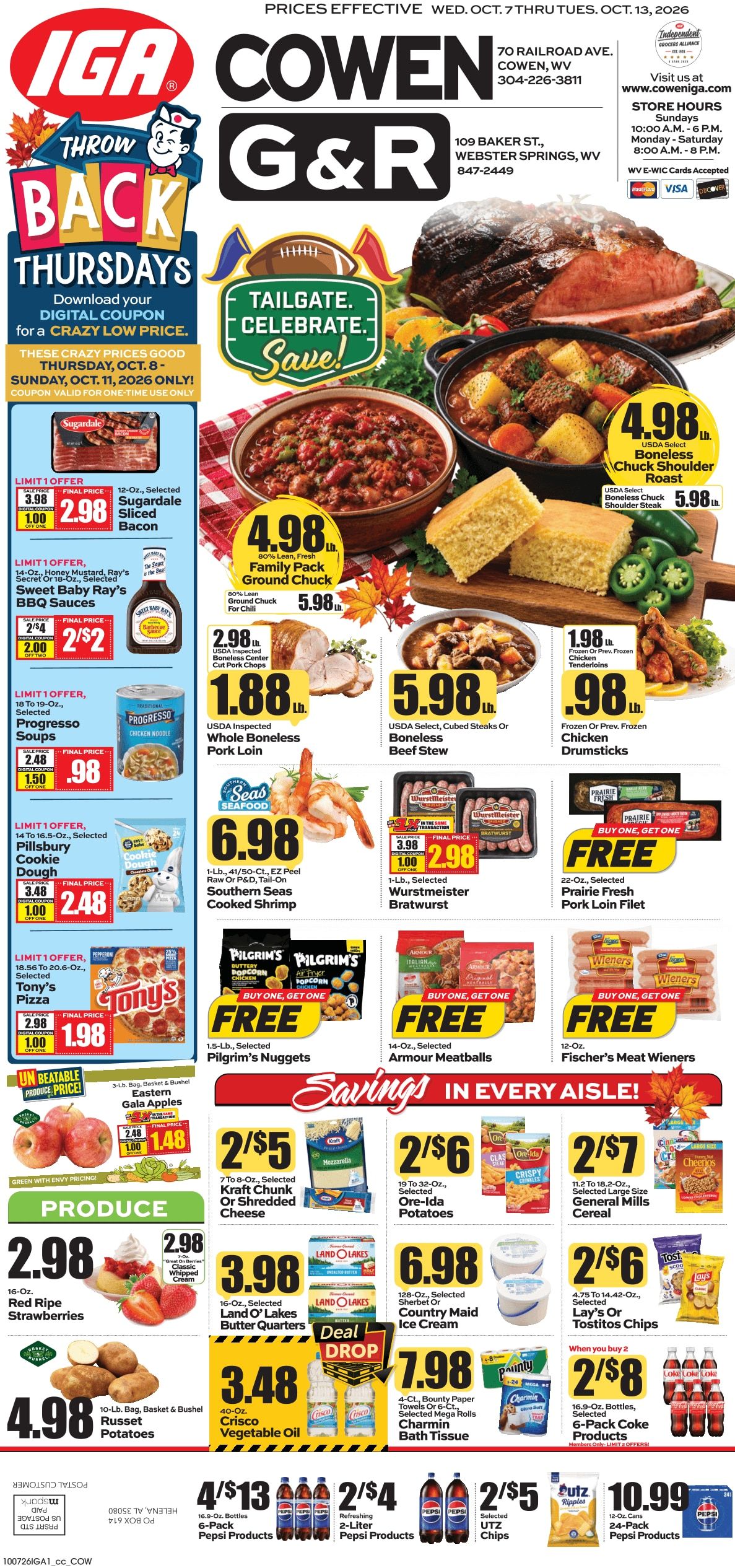 G&R IGA (109 Baker St, Webster Springs, WV) Weekly Ad October 7 - 13, 2026