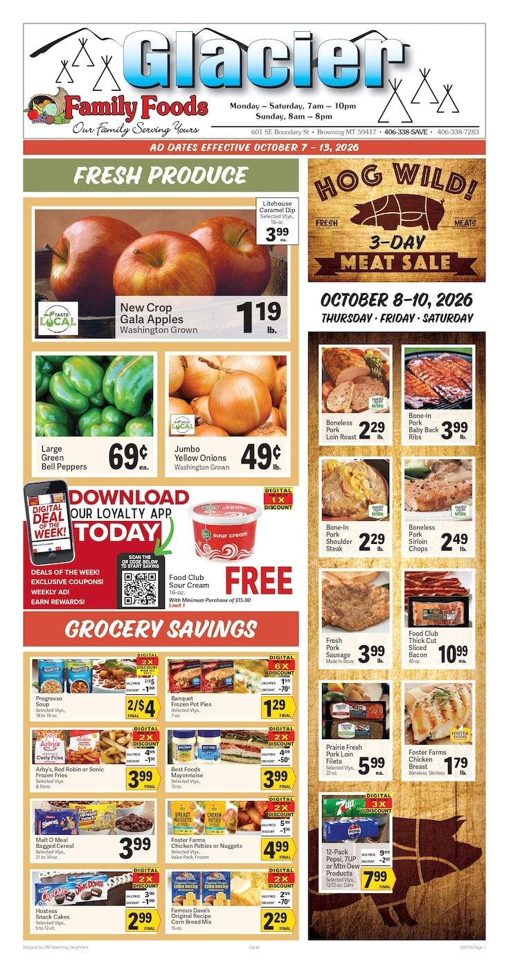 Glacier Family Foods Weekly Ad October 7 - 13, 2026