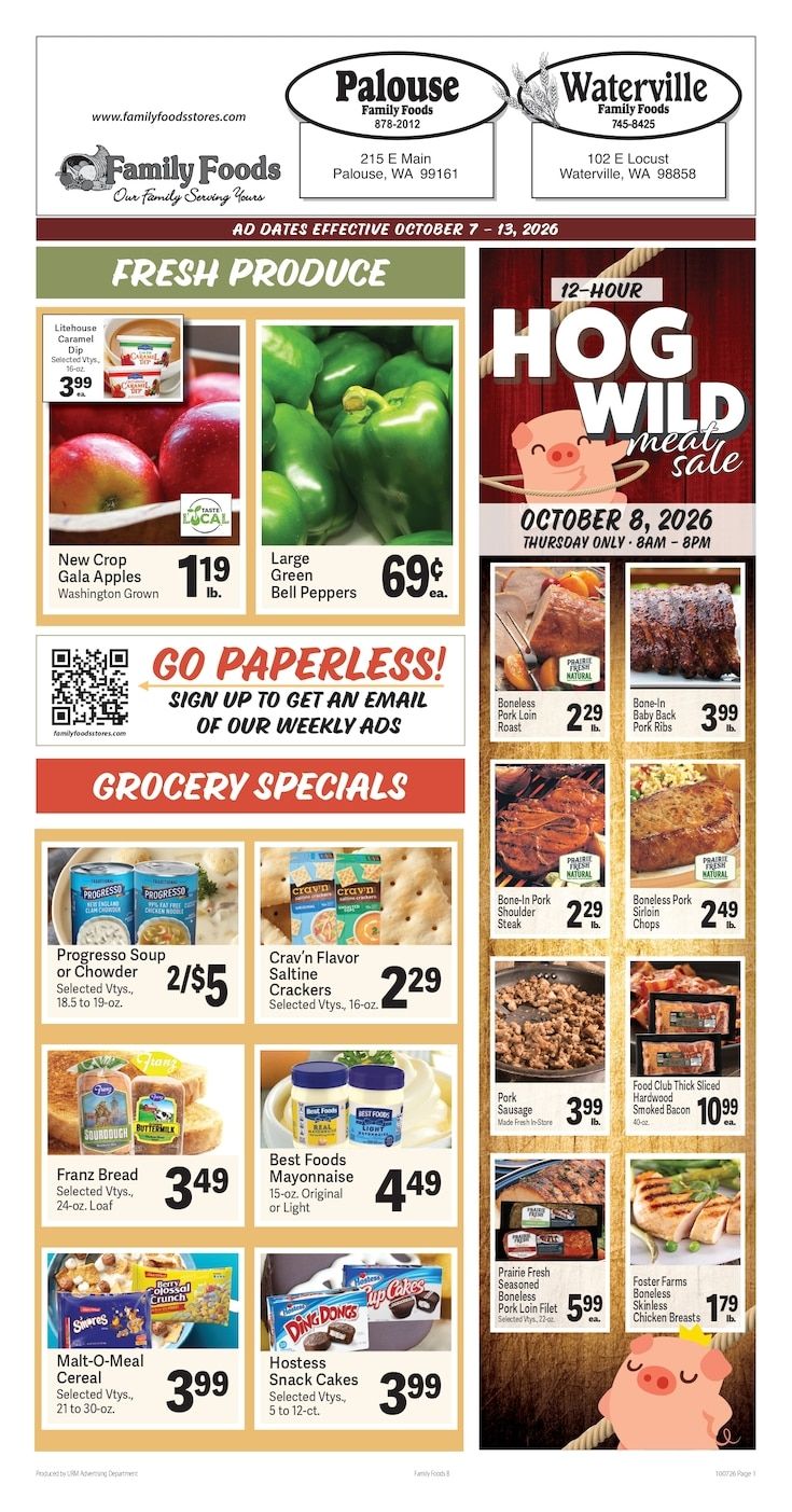 Waterville Family Foods Weekly Ad October 7 - 13, 2026