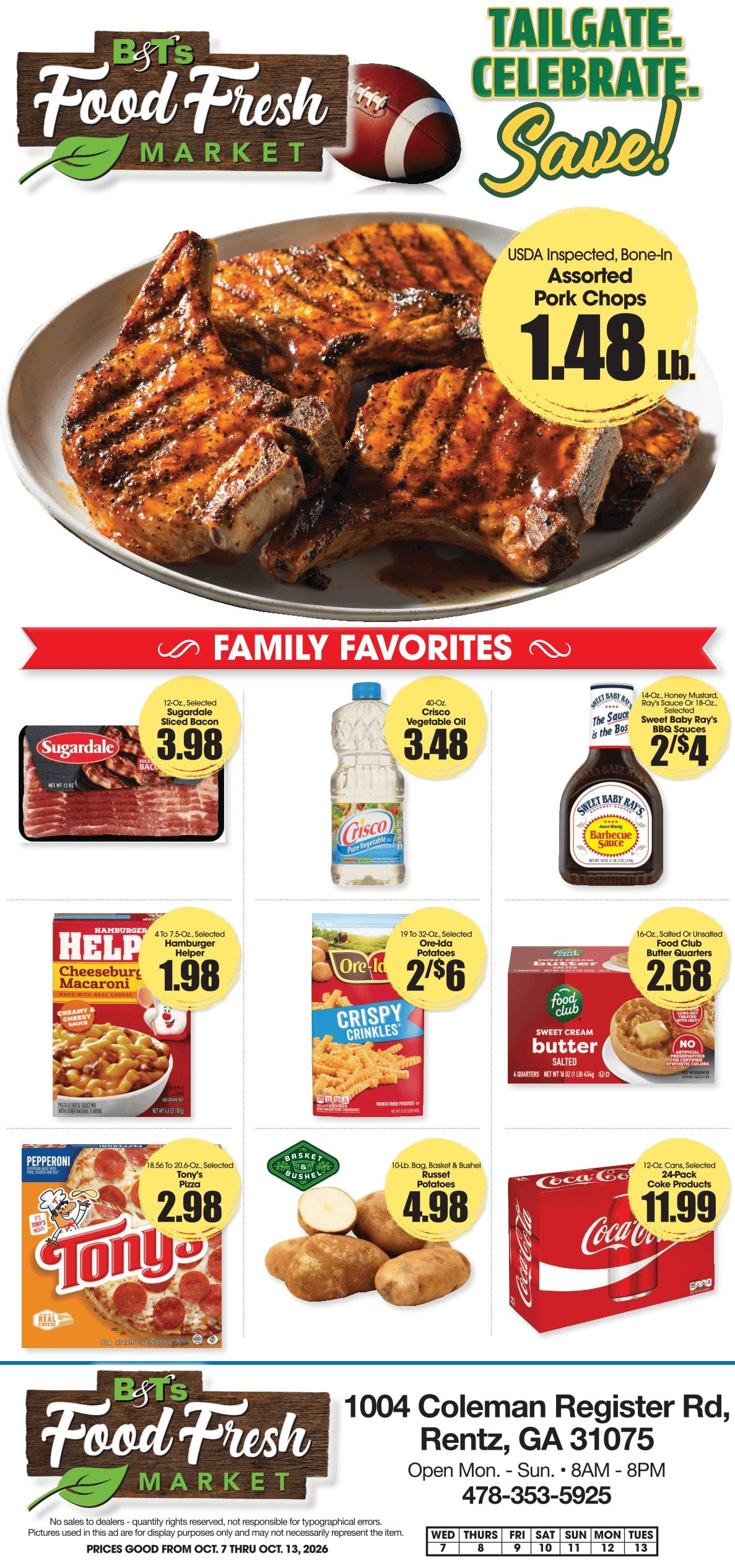 B&T's Food Fresh Market (Rentz, GA) Weekly Ad October 7 - 13, 2026