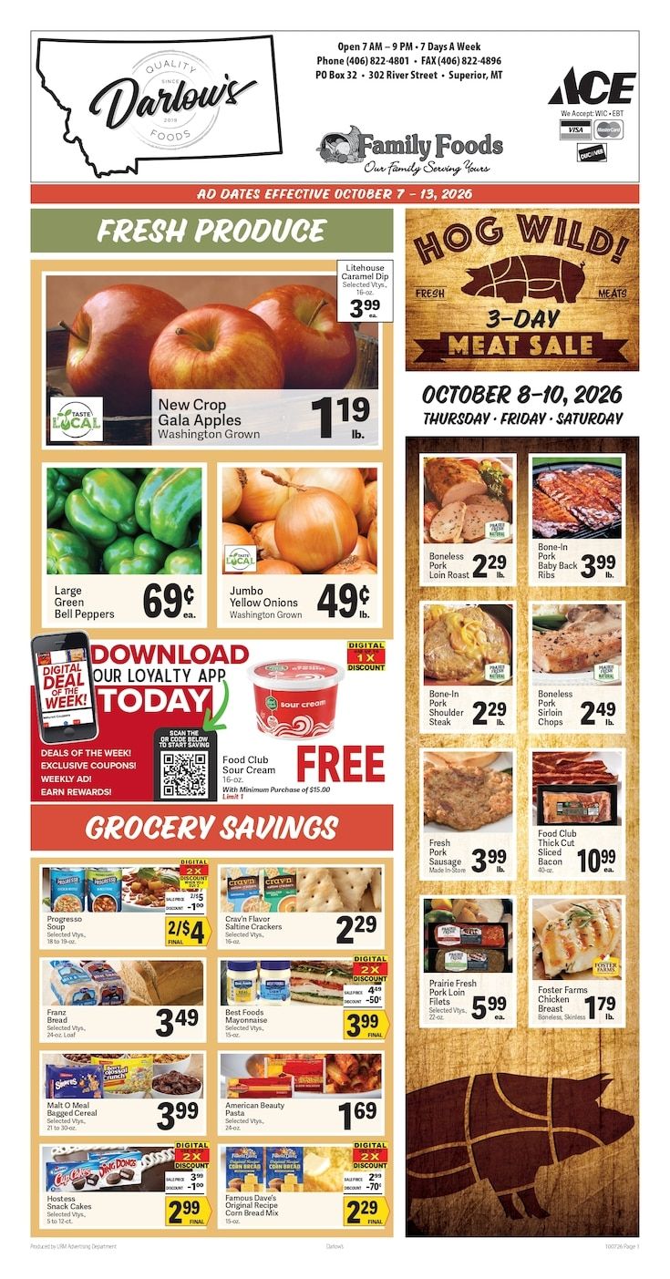 Darlow's Quality Foods Weekly Ad October 7 - 13, 2026
