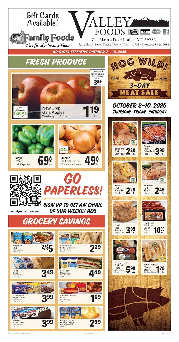 Deer Lodge Valley Foods Weekly Ad October 7 - 13, 2026
