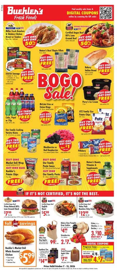 Buehler's Fresh Foods Weekly Ad October 7 - 13, 2026