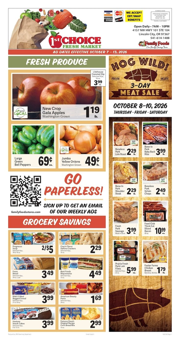 1st Choice Fresh Market Weekly Ad October 7 - 13, 2026