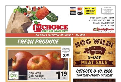 1st Choice Fresh Market Weekly Ad October 7 - 13, 2026
