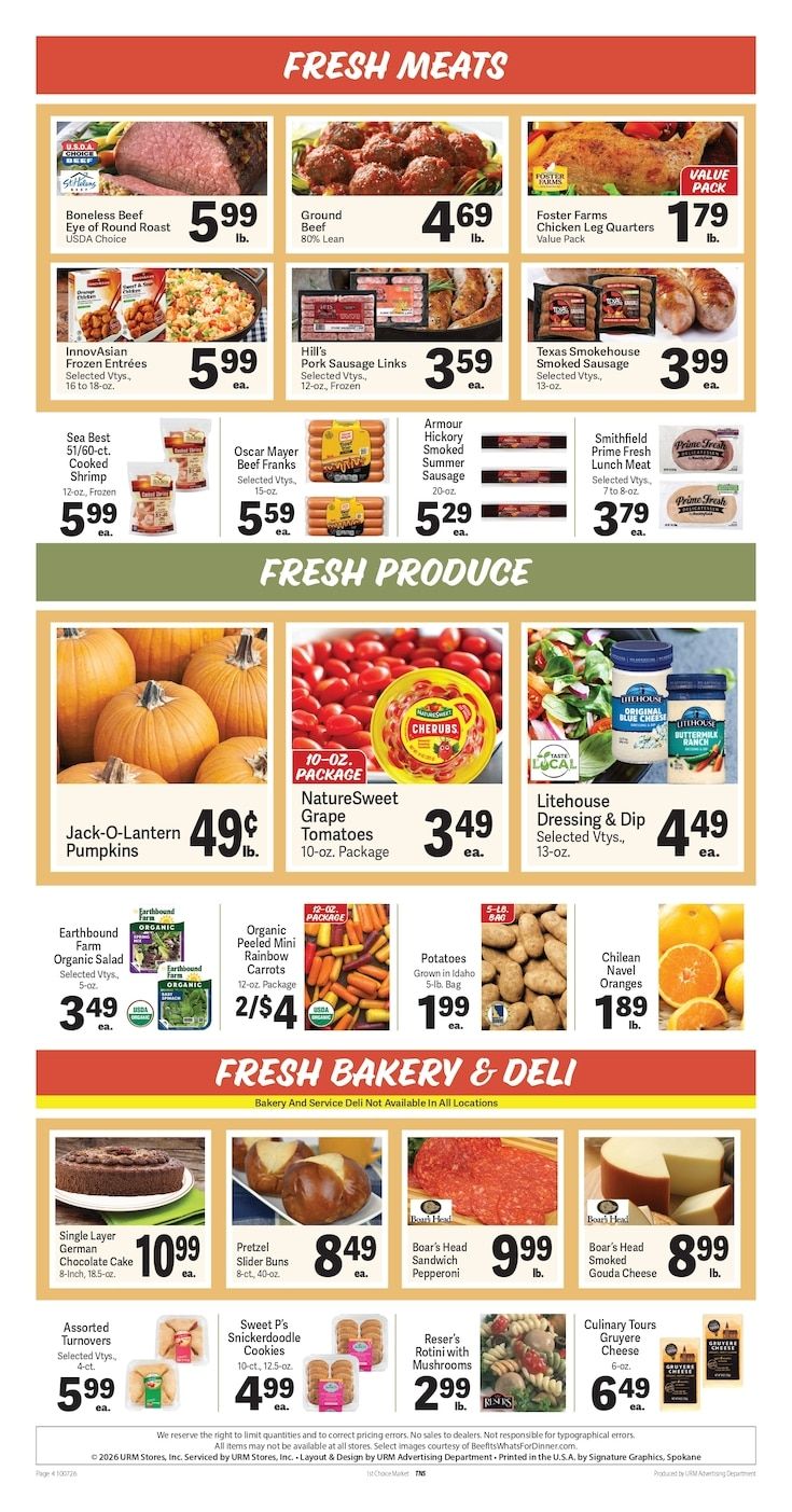 1st Choice Fresh Market Weekly Ad October 7 - 13, 2026