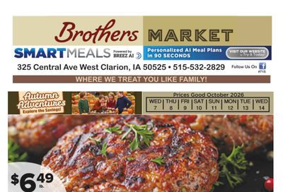 Brothers Market (Clarion, IA) Weekly Ad October 7 - 14, 2026
