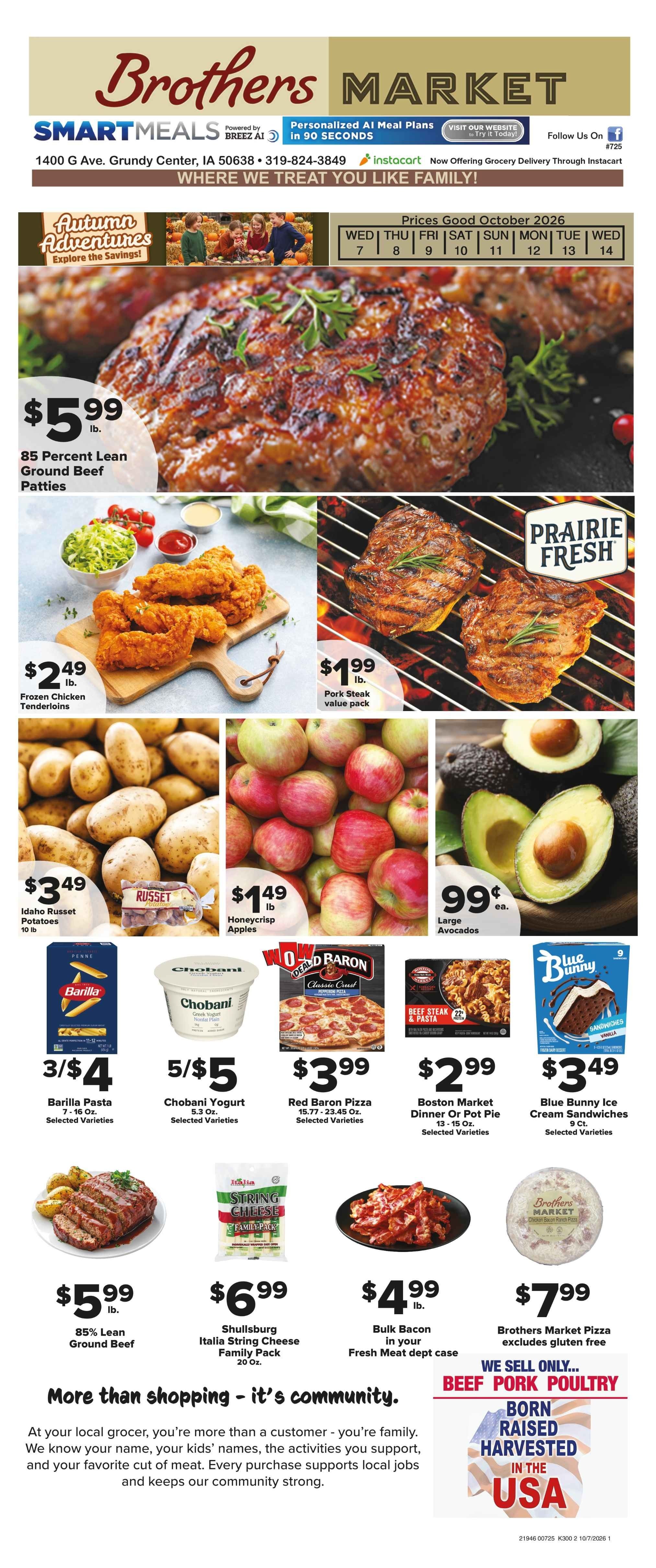 Brothers Market (Grundy Center, IA) Weekly Ad October 7 - 14, 2026