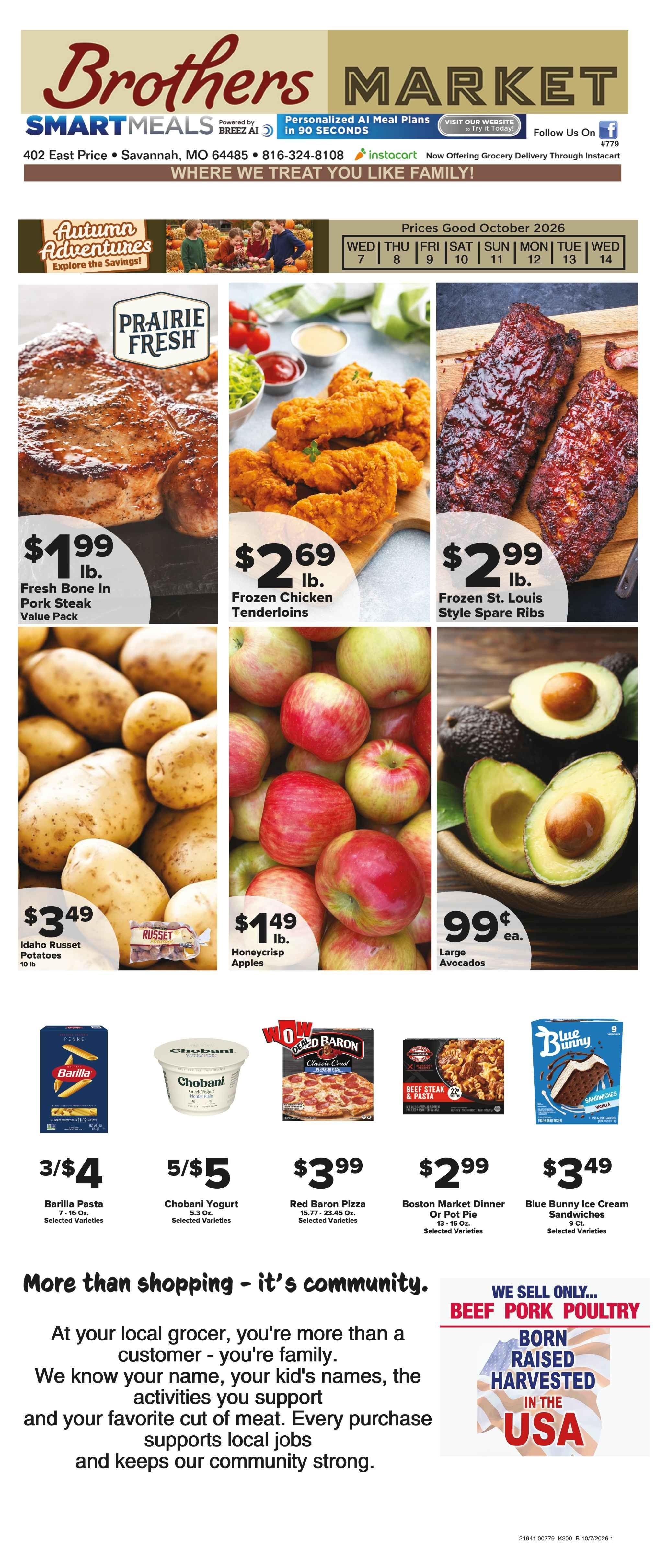 Brothers Market (Savannah, MO) Weekly Ad October 7 - 14, 2026