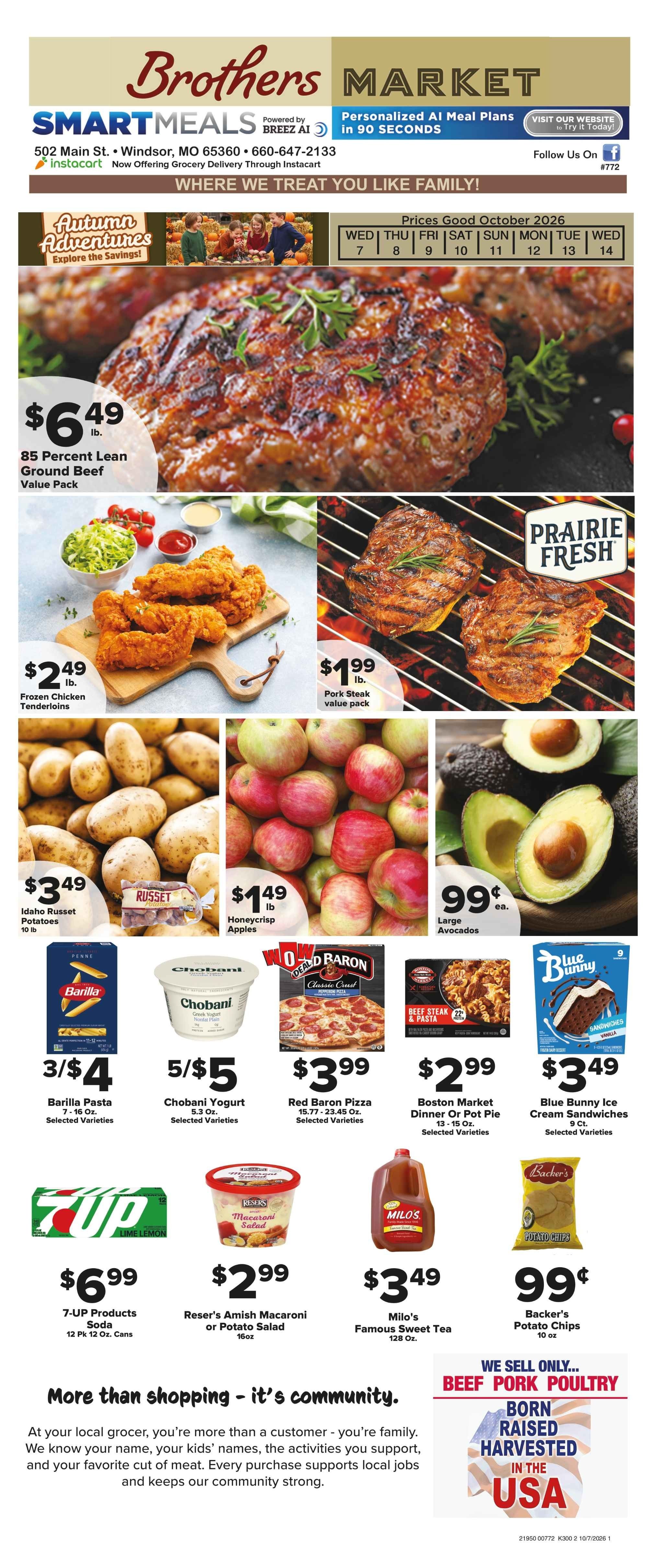 Brothers Market (Windsor, MO) Weekly Ad October 7 - 14, 2026