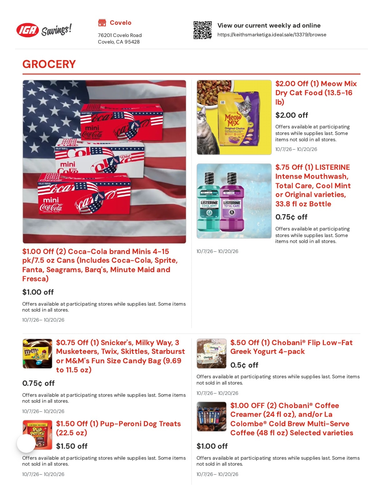 Keith's Market IGA Weekly Ad October 7 - 20, 2026