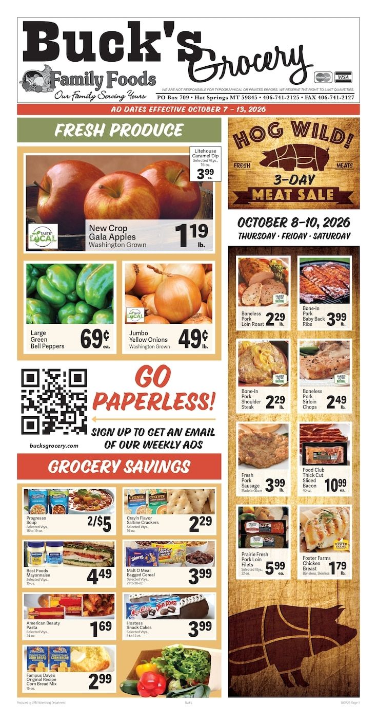 Buck's Grocery Weekly Ad October 7 - 13, 2026