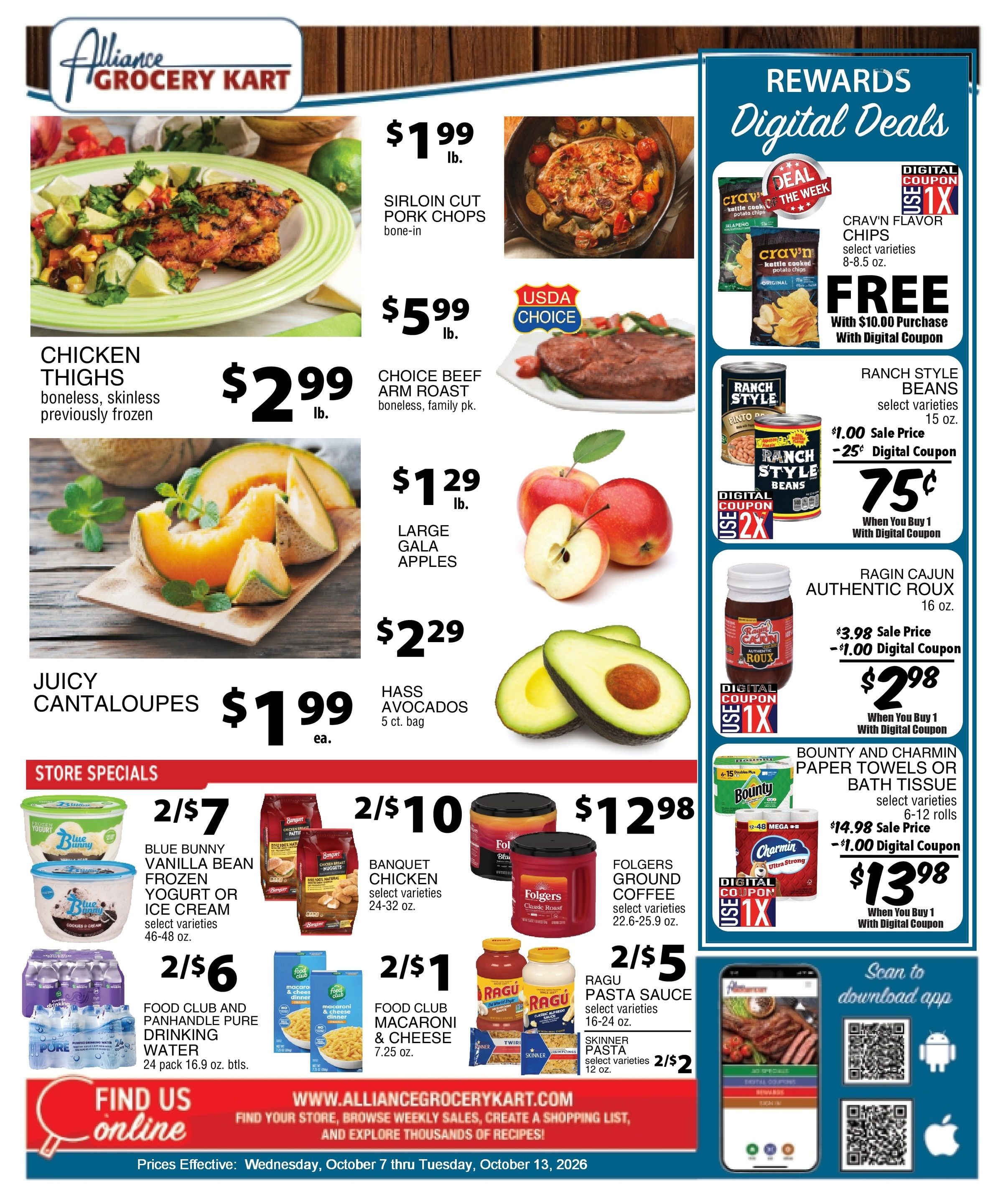 Alliance Grocery Kart Weekly Ad October 7 - 13, 2026