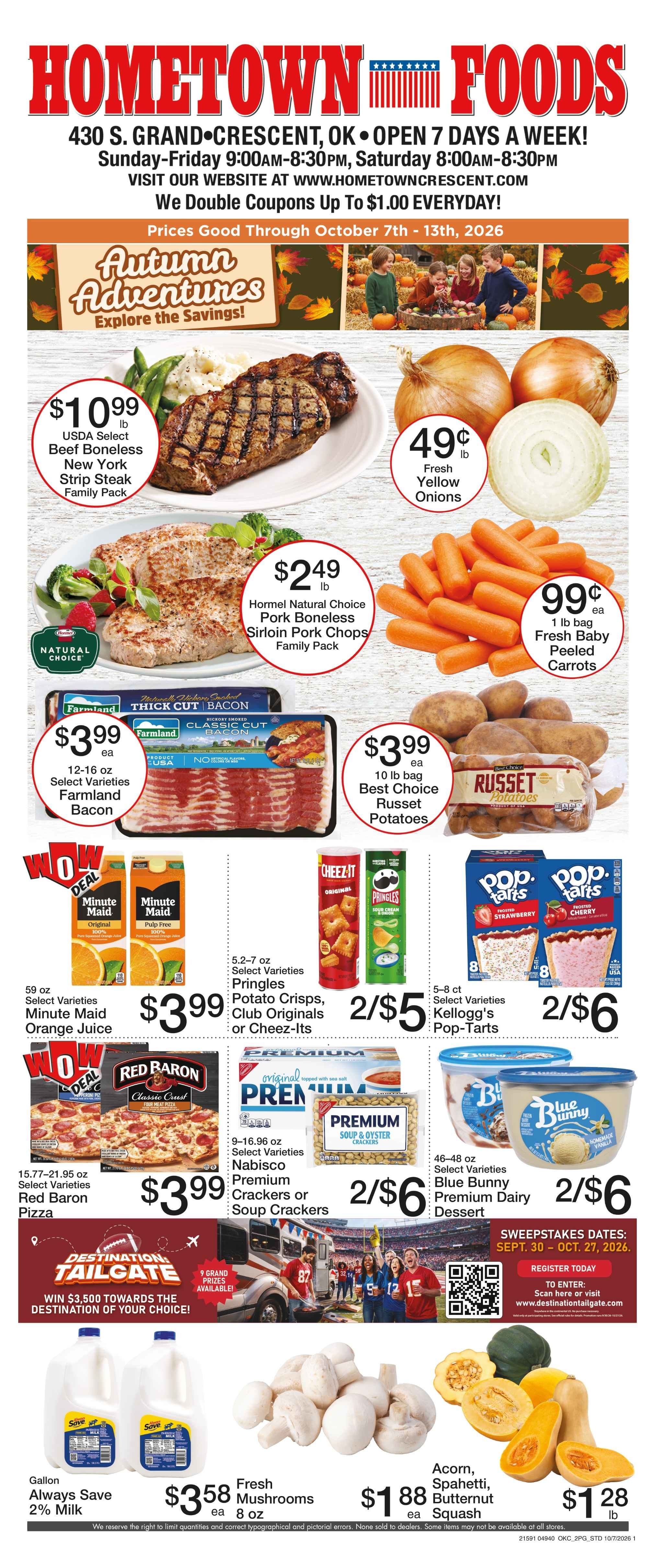 Hometown Foods Crescent Come Save With Us! Weekly Ad October 7 - 13, 2026