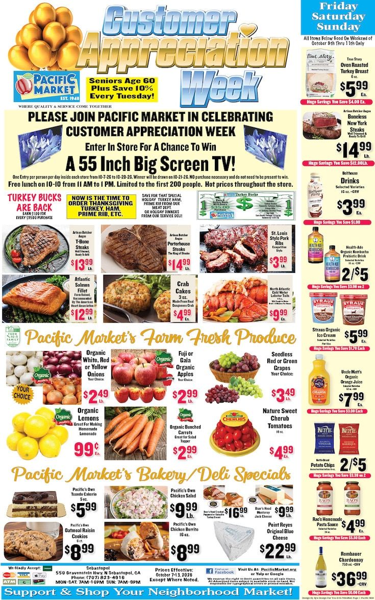 Pacific Market (Sebastopol, CA) Weekly Ad October 7 - 13, 2026