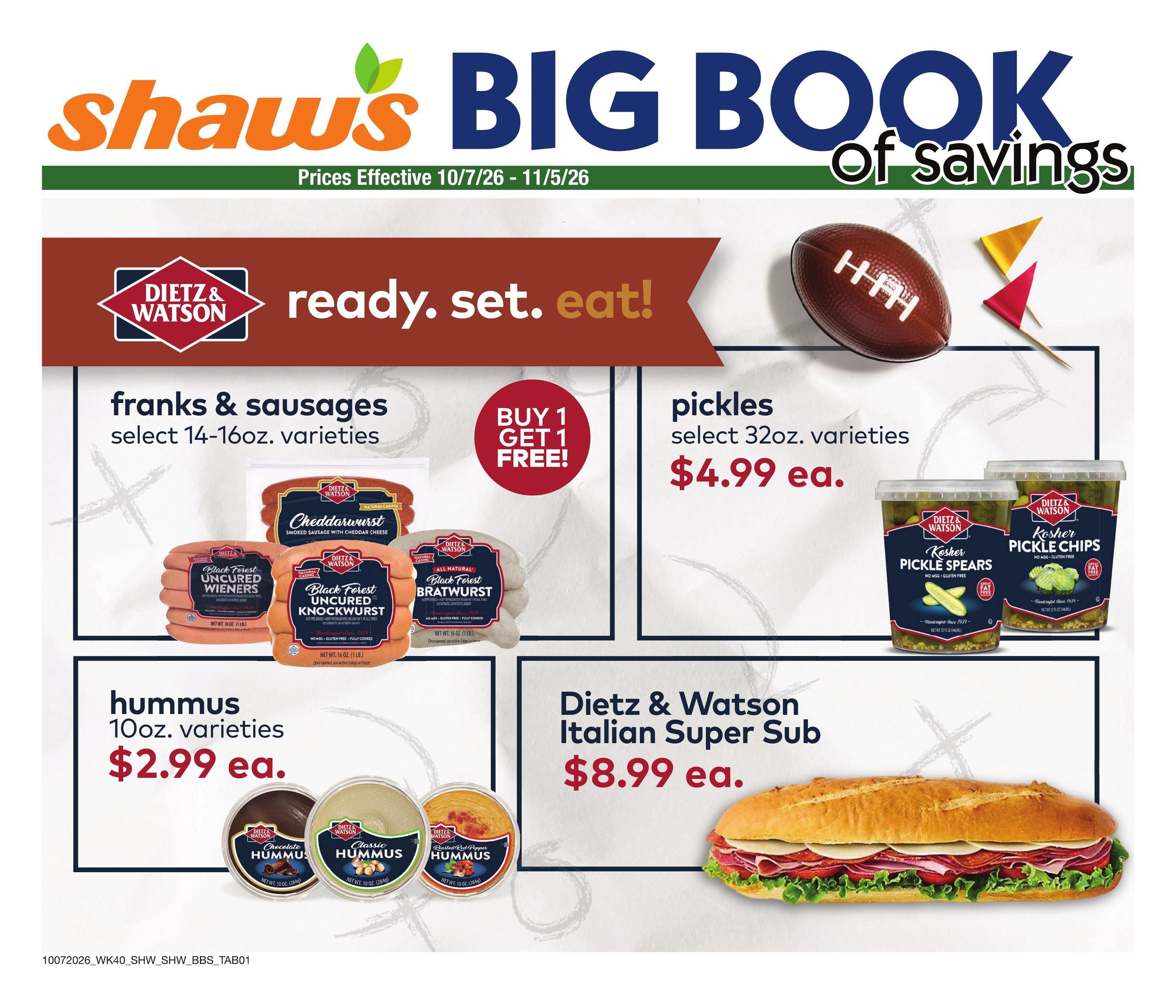 Shaw's Big Book of Savings Weekly Ad October 7 - November 5, 2026