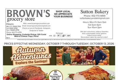 Brown's Grocery Store Weekly Ad October 7 - 13, 2026