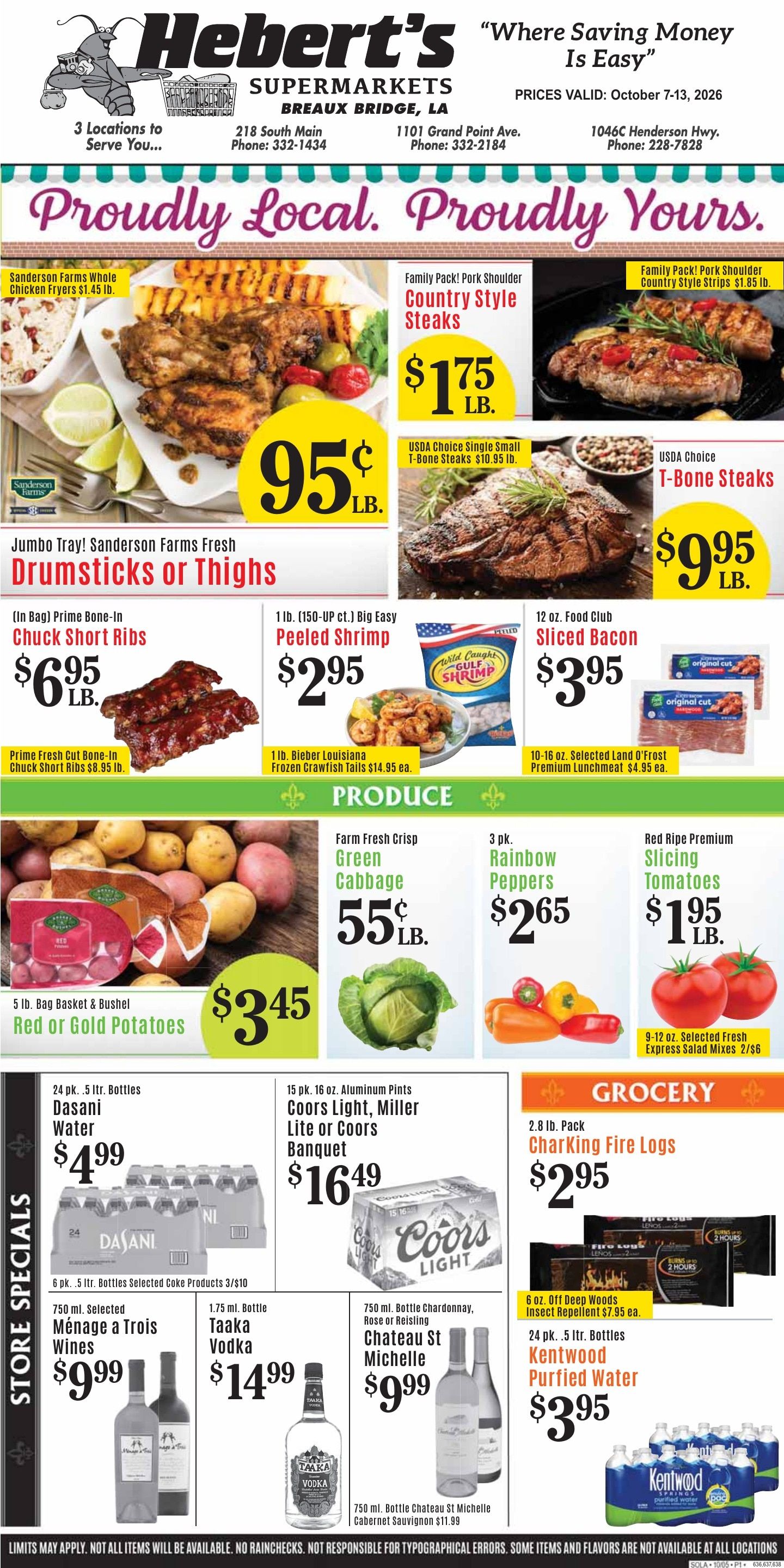 Hebert's Supermarket Weekly Ad October 7 - 13, 2026